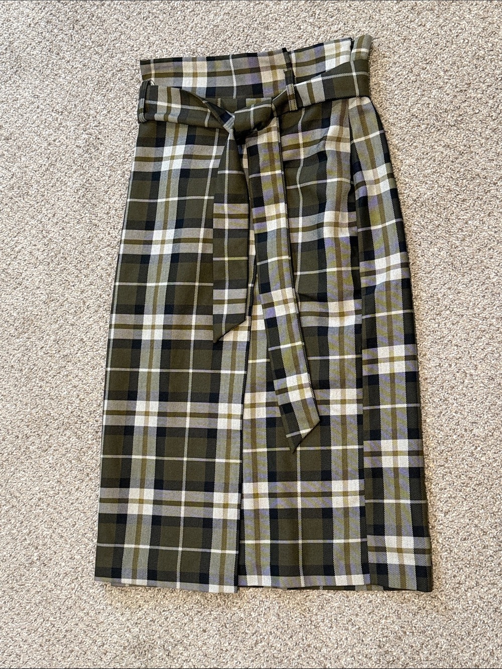 High-Waisted Plaid Skirt